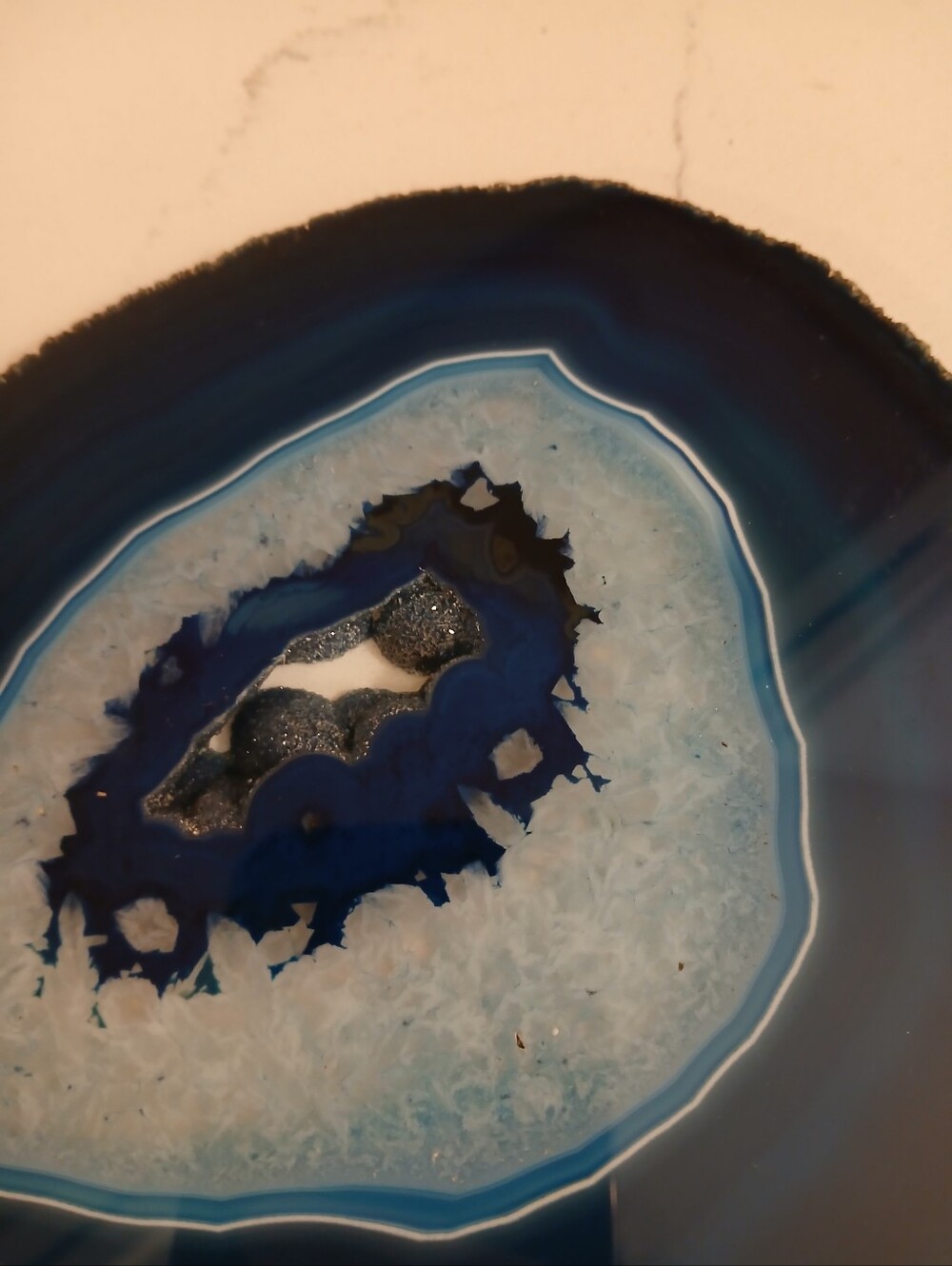 Authentic Brazilian Blue Agate Geode Slice